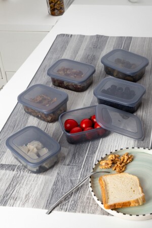 Set mit 12 VISTA Mehrzweck-Aufbewahrungsbehältern, Mikrowelle, Gefrierschrank, Frühstücks-Snackschüssel usw.Transparent-Anthrazit - 8