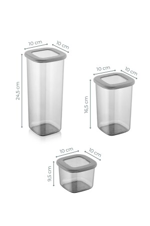 Set mit 24 beschrifteten quadratischen Frischhaltedosen 8x (0,55 LITER, 1,2 LITER, 1,75 LITER) Anthrazit VNV24LU - 11