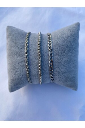 Set mit 3 gestrickten Twist-Figaro-Armbändern für Unisex - 4