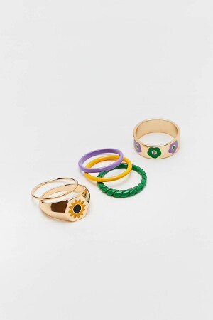 Set mit 6 Emaille-Ringen 0033 - 3