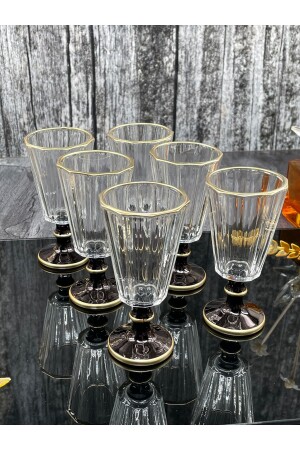 Set mit 6 Flöten, vergoldet, für Kaffee, Wasser, Glas, Kelch, Becher, Bardak yz. Flöte vergoldet - 5