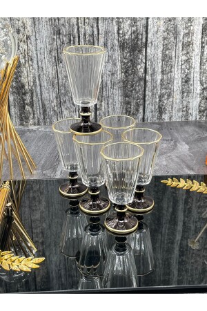 Set mit 6 Flöten, vergoldet, für Kaffee, Wasser, Glas, Kelch, Becher, Bardak yz. Flöte vergoldet - 8