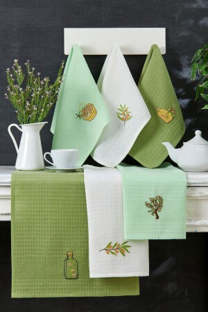 Set mit 6 Küchentüchern Olive 40x60 - 2