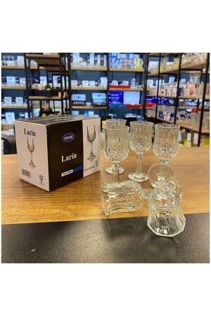 Set mit 6 Larin-Kaffee- und Wassergläsern, transparente Farbe LARİN - 3