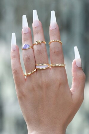 Set mit 6 Ringen in der Farbe Gold 1294 - 2