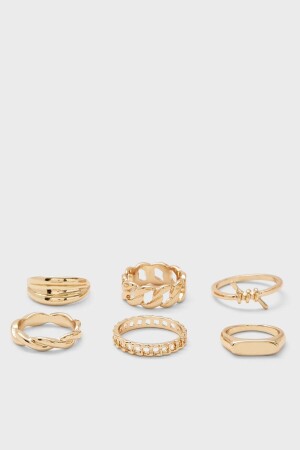 Set mit 6 Ringen in Goldfarbe 0026 - 3