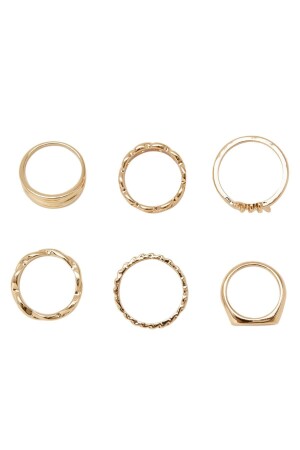 Set mit 6 Ringen in Goldfarbe 0026 - 6