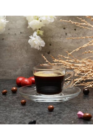 Set mit 6 Vela Espresso-Kaffeetassen aus Glas, 80 cm³, kleine türkische Kaffeegröße p97301b - 3