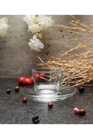 Set mit 6 Vela Espresso-Kaffeetassen aus Glas, 80 cm³, kleine türkische Kaffeegröße p97301b - 4