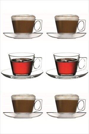 Set mit 6 Vela Espresso-Kaffeetassen aus Glas, 80 cm³, kleine türkische Kaffeegröße p97301b - 5