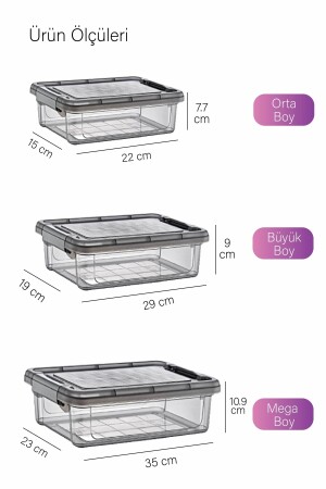 Set mit 8 abschließbaren Mega-Aufbewahrungsbehältern GM00316 - 5