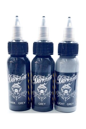 SHADOW TATTOO FARBSET GRAU 3 VERSCHIEDENE FARBEN DUNKELHEIT 30 ML - 2