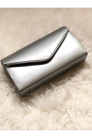 Silberfarbene Damen-Clutch - 3