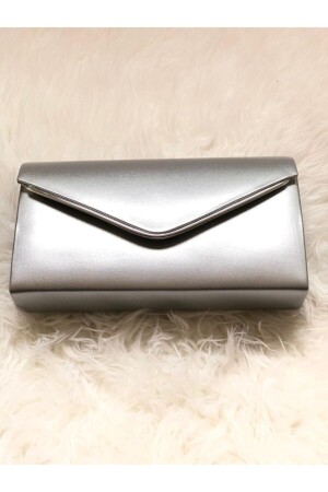 Silberfarbene Damen-Clutch - 4