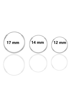 Silberne Creolen-Kombinationsohrringe, bestehend aus drei Größen - 3