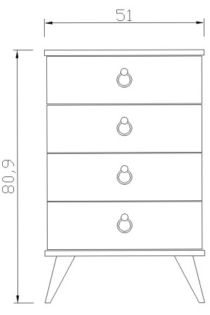 Silberne Kommode mit 4 Schubladen S51BB4G - 6