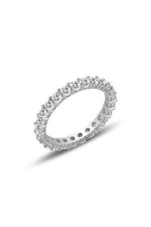 Silberner Rhodium-Diamant-Modell Waterway Eternity-Ring - 1