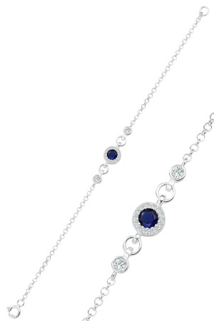 Silbernes Saphir- und Zirkonsteinarmband SGTL12321SAFIR - 2