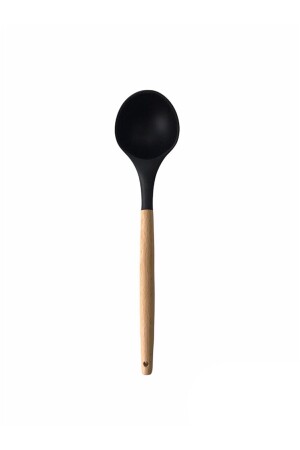 Silikon Bambu 6 Parça Spatula Servis Kaşık Kepçe Kevgir Fırça Bambu Kaşık Takımı Seti ZUBA-SILIKON-SERVIS9LU - 4