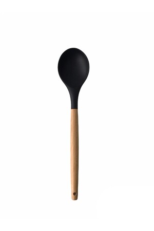 Silikon Bambu 6 Parça Spatula Servis Kaşık Kepçe Kevgir Fırça Bambu Kaşık Takımı Seti ZUBA-SILIKON-SERVIS9LU - 6