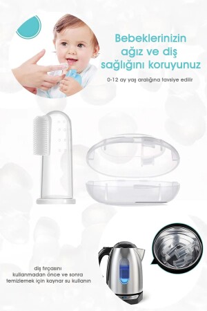 Silikon-Finger-Baby-Beißring und transparente, weiche Bürsten-Box für Jungen und Mädchen - 6