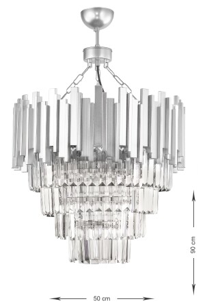 Sima 50 cm Kristallglas-Stein-Luxus-Kronleuchter – (Silber vergoldet) DR-401-50SY - 4