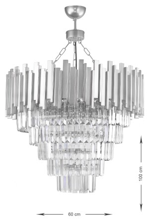 Sima 60 cm Kristallglas-Stein-Luxus-Kronleuchter – (Silber vergoldet) DR-401-60GY - 4