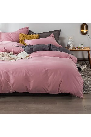 Simena Dusty Rose, leicht zu bügelndes doppelseitiges Doppelbett-Bettbezug-Set, 200 x 220, 100 % Baumwolle 200. 18. 01. 06871534 - 6