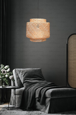 Sinnerlig Bambu Avize 40cm- Iskandinav, Modern, Bohem, Rattan Avize, Aydınlatma EO-900 - 5