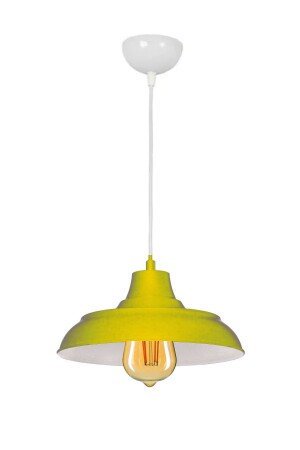 Sinyor Modern Metal Finished Yellow mit White Interior Pendelleuchte Cafe - Kitchen Single Kronleuchter TEKİLİSİNYOR - 1