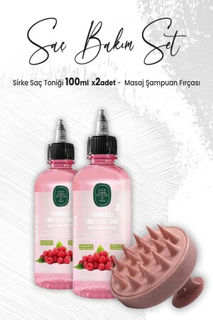 Sirke Saç Toniği Frambuazlı 100 ml X 2 Adet Ve Masaj Şampuan Fırçası Pembe - 3