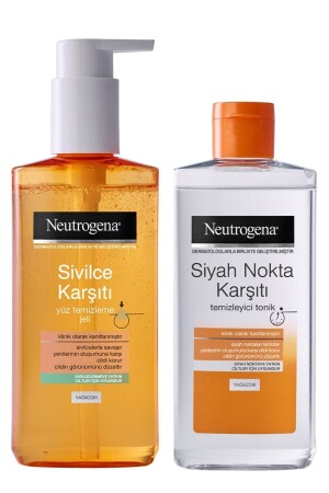 Sivilce Karşıtı Yağsız Yüz Temizleme Jeli 200ml& Visibly Clear Siyah Nokta Tem.tonik 200ml NTR845 - 1