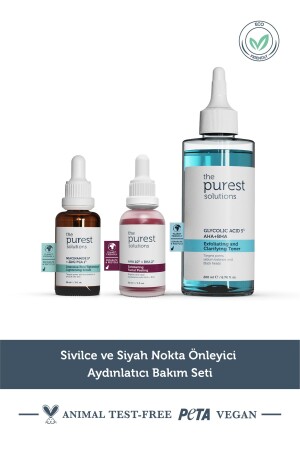 Sivilce ve Siyah Nokta Önlemeye Yardımcı Aydınlatıcı Bakım Seti 200 ml - 30 ml - 30 ml TPS111 - 2