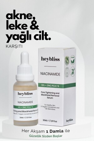 Siyah Nokta, Gözenek, Akne & Sivilce Giderici Cilt Bakım Serumu (Niacinamide 10% - ZINC PCA %1) 30ml 8684308587009 - 1