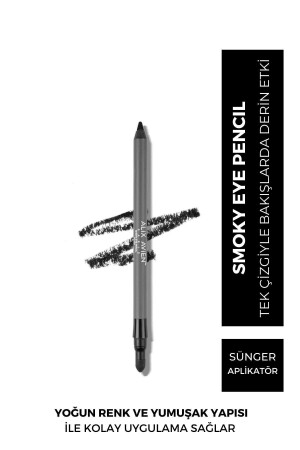 Siyah Smoky Göz Kalemi - Buğulu Göz Makyajı Ve Dumanlı Etki - Smoky Eye Pencil Black - 2