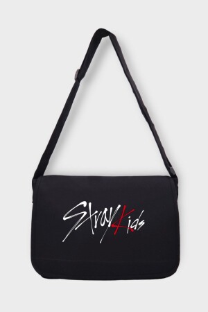 Siyah Stray Kids Yazılı Postacı Çanta EFBUTIK12566 - 2