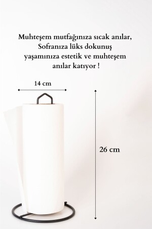 Siyah Tekli Kağıt Havluluk Ergonomik Tasarım Modern Mutfak Sofra Aksesuarı Kaplama Peçetelik - 4