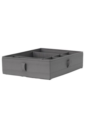 Skubb Box mit Abschnitten Kleiderschrank Kommode Organizer Dunkelgrau 44x34x11 cm SkubbBox mit Abschnitten-dunkelgrau - 4