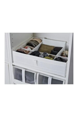 Skubb Box mit Abschnitten Kleiderschrank Kommode Organizer Weiß 44x34x11 cm SkubbBox mit Abschnitten - einteilig - 2