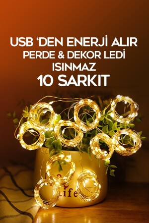 Sl-1002 Perde Led Kumandalı 8 Mod Ambiyans 2-5x3 Metre Ayarlabilir Dekor Mikro Led Işık Perde - 6