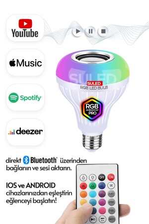 Sl-1015 Bluetooth Hoparlör Ve Lamba Uzaktan Kumandalı Ampül - 2