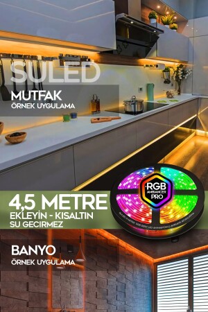 Sl-1031 4-5mt Şerit Animasyonlu Tak Çalıştır Kumandalı Trafolu Rgb Şerit Işık Aydınlatma Parti Led - 6