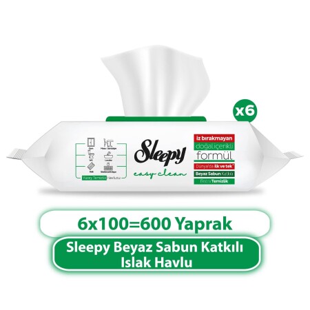 SLEEPY EASY CLEAN GREEN (BEYAZ SABUN KATKILI) 6 PACKS - 1