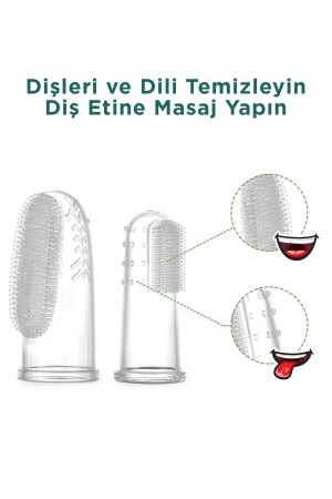 Slikon Parmak Bebek Diş Kaşıyıcı ve Şeffaf Renk Yumuşak Fırça Kutulu Erkek ve Kız Çocuk Ürünleri - 4