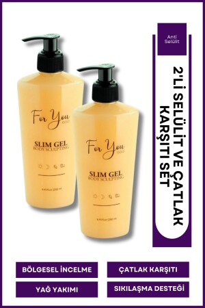 Slim Gel Creme zum Abnehmen, straffend, zur Fettverbrennung, regional, zum Abnehmen, gegen Risse und Cellulite (2 Stück) slmjl2 - 3