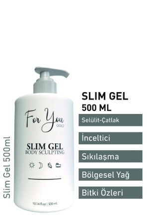 Slim Gel zum Abnehmen – Straffen – Fettverbrennung – Regionales Abnehmen – Anti-Dehnungsstreifen- und Cellulite-Creme 500 ml - 2