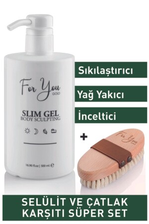 Slim Jel Inceltici-sıkılaştırıcı-yağ Yakıcı–bölgesel Incelme-çatlak Ve Selülit Krem 500 Ml-at Kılı F - 1