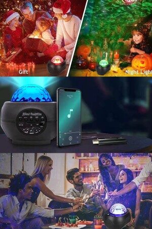 Smart App Fernbedienung Musik Stern Projektor Licht Geschenk Home Dekoration Galaxy Licht Disco Lampe re43c - 10