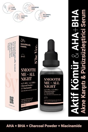 SMOOTH ME ALL NIGHT – Glättendes und revitalisierendes Serum für fettige Haut mit Aktivkohle (30 ml) - 3