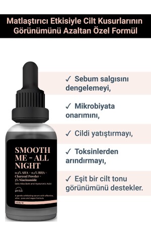 SMOOTH ME ALL NIGHT – Glättendes und revitalisierendes Serum für fettige Haut mit Aktivkohle (30 ml) - 4